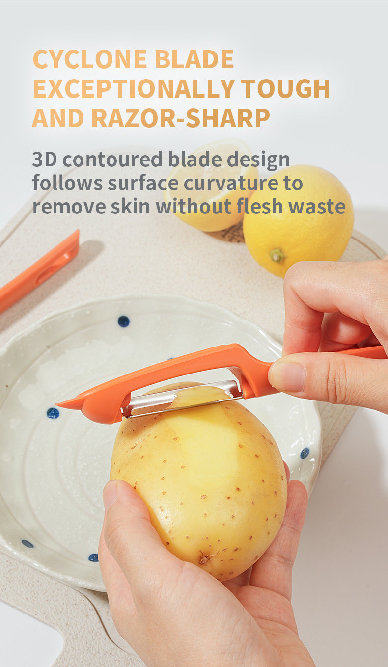 New Multifunctional Fruit and Vegetable Cleaning Tool, Two-in-One Peeler for Potatoes, Fruit Tree Cleaning Brush