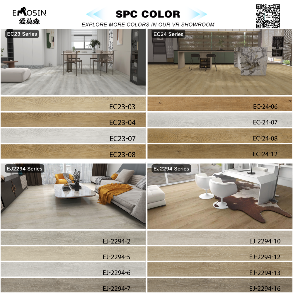 High Quality Commercial Waterproof Click Lock Vinyl Plank Smooth Marble Surface Glossy High Gloss Spc Flooring
