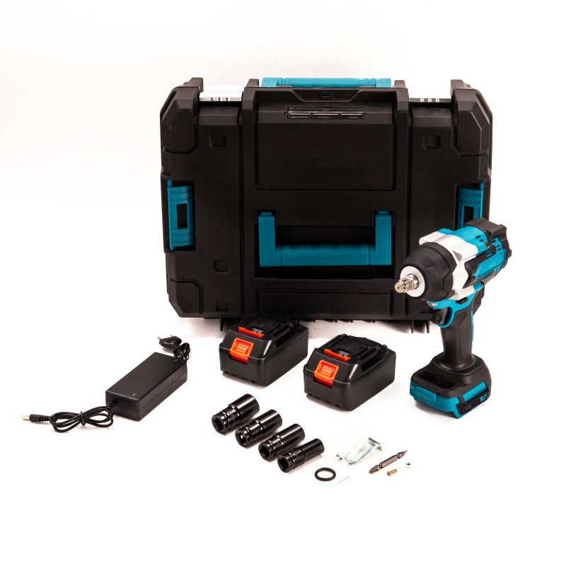 Cross-Border Foreign Trade Cordless Lithium Battery Wrench Brushless Strong Torque Screwdriver Auto Repair Air Gun Mechanic Repair Electric Wrench