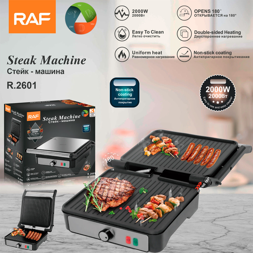 RAF European Style Household Panini Sandwich Maker Breakfast Machine Grill Meat Sausage Machine Burger Steak Machine R2601