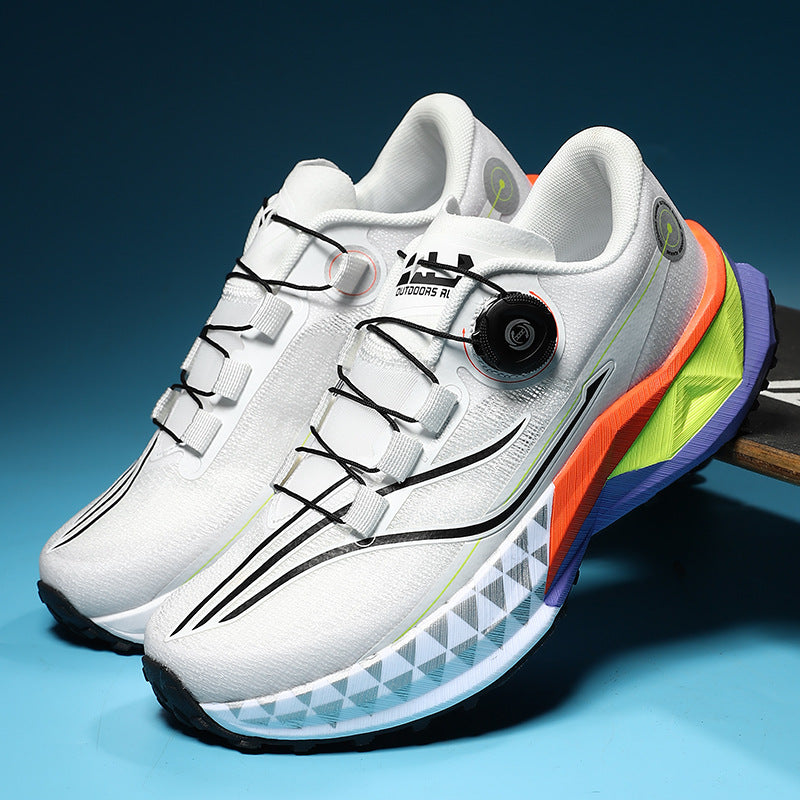 Full Palm Carbon Plate Sports Running Shoes Double Layer Popcorn Outdoor Trail Running Shoes Marathon Men's and Women's Shoes