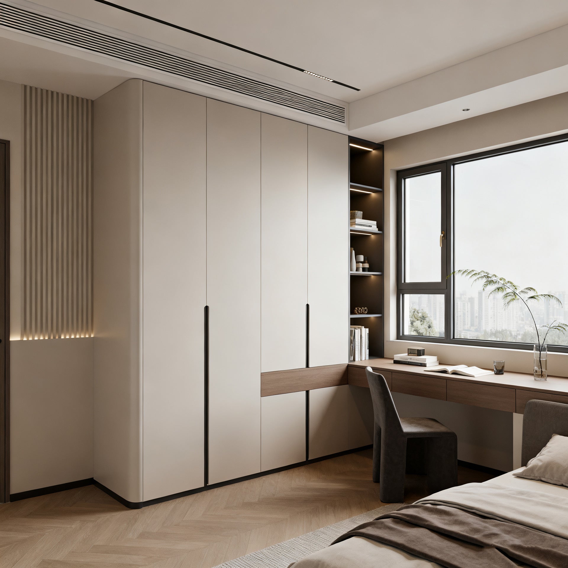 Whole House Custom Honeycomb Aluminum Alloy Wardrobe Integrated Modern Simple Large Capacity Closet Cloakroom Overall Design