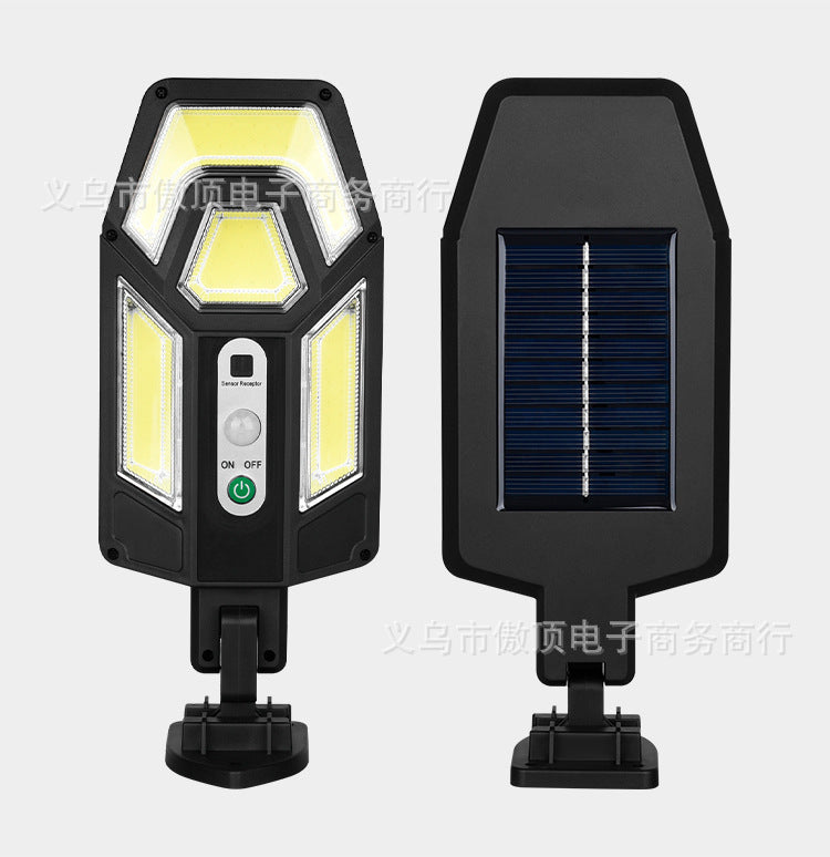 New Solar Wall Light Outdoor Human Body Sensing Street Light Waterproof Garden LED Garden Landscape Light Remote Control