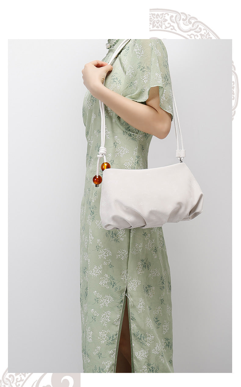 New Chinese Style Pleated Cloud Dumpling Bag Versatile Design Single Shoulder Women's Bag Textured Fashion Crossbody Women's Bag
