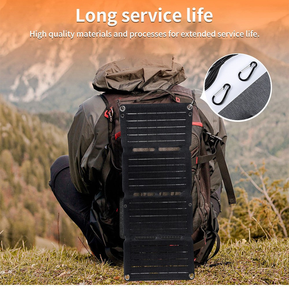 10W Solar Panel Solar Folding Bag ETFE Efficient Mobile Phone Power Bank Outdoor Portable Photovoltaic Power Supply