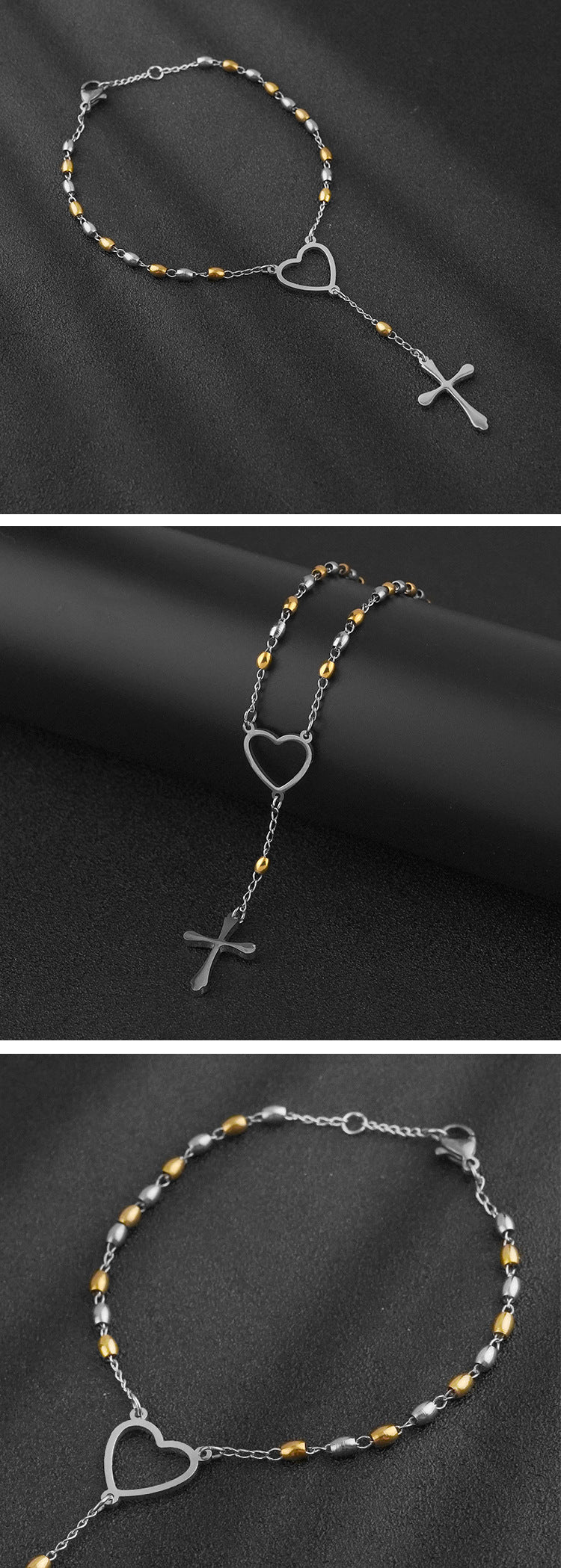 New Adjustable Personality Temperament Titanium Steel Jewelry Stainless Steel Niche Design Virgin Mary Cross Bracelet
