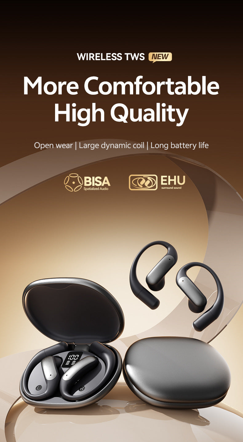2025Popular M129Ear-mounted Digital Display Bluetooth Earphones Private Model High Appearance Wireless Bluetooth Earphones