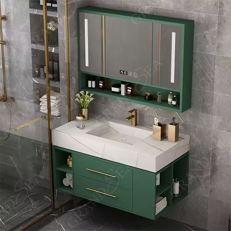 New Style 40 Inch Floating Wall 1 Sink Hanging 2 Drawers Bath Furniture Bathroom Vanity Cabinet