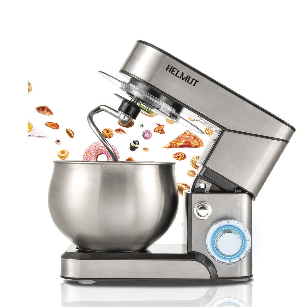 European Style New Household Fully Automatic Chef Machine Mixer Small Desktop Stainless Steel Dough Mixer Egg Beater5.8L