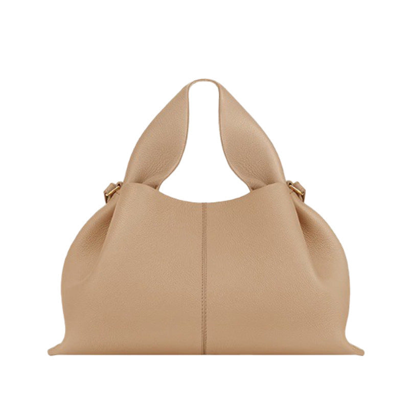 pole Cloud Handbag Genuine Leather Light Luxury French Niche Versatile Dumpling Bag European and American Retro High-Quality Texture Crossbody Bag