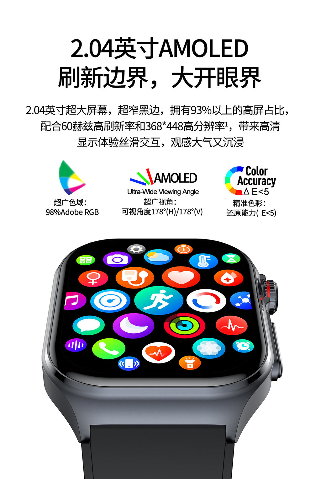 et585Smart Watch Blood Sugar Micro Physiotherapy Mood Fatigue Health Detection Bluetooth Call Smart Watch