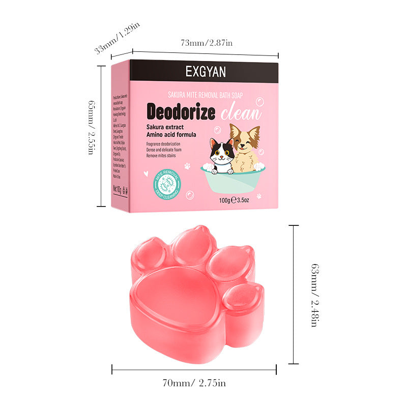 Pet Sakura Cleansing Soap EXGYAN Cleaning Pet Hair Handmade Soap Cross-Border Wholesale