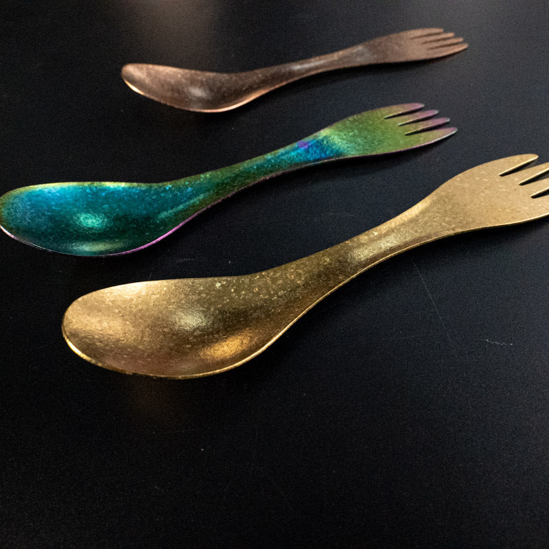 Pure Titanium Multifunctional Spoon Fork Ice Flower Camping Outdoor Crystal Fork Household Lightweight Spoon Creative High-Value Colorful