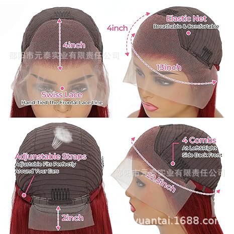 99J Burgundy Lace Front Wigs 13x4 Straight Lace Frontal Wigs