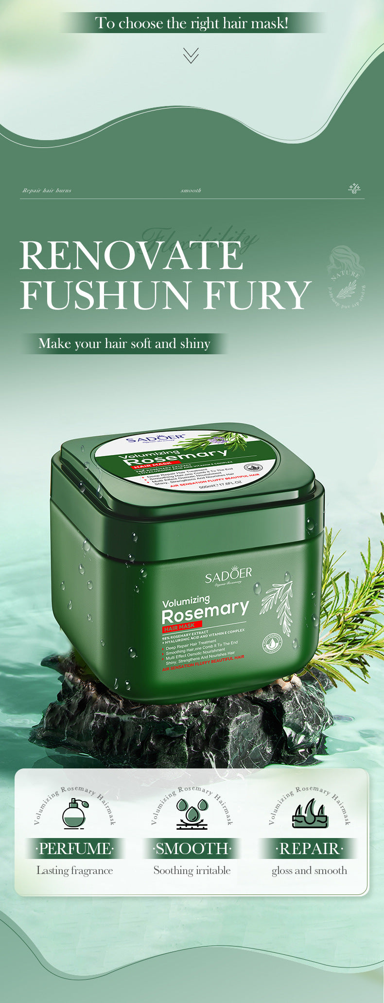 Rosemary Rosemary500ml SADOER Repair Nourishing Smooth Hair Conditioner  Wholesale
