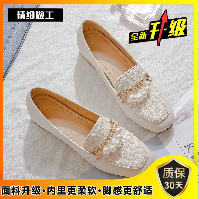 Women's Shoes2025New Slip-On Soft Sole Loafers Versatile Matching Dress Shoes Thick Heel Comfortable Evening Style Mid-Heel Shoes