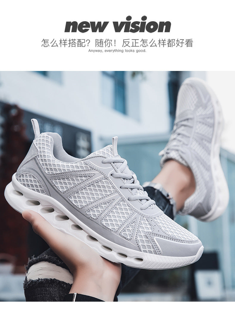 Autumn New Lightweight Shock Absorption Anti-Slip Sports Shoes Large Size Breathable Mesh Casual Shoes Men's Fashion Running Shoes
