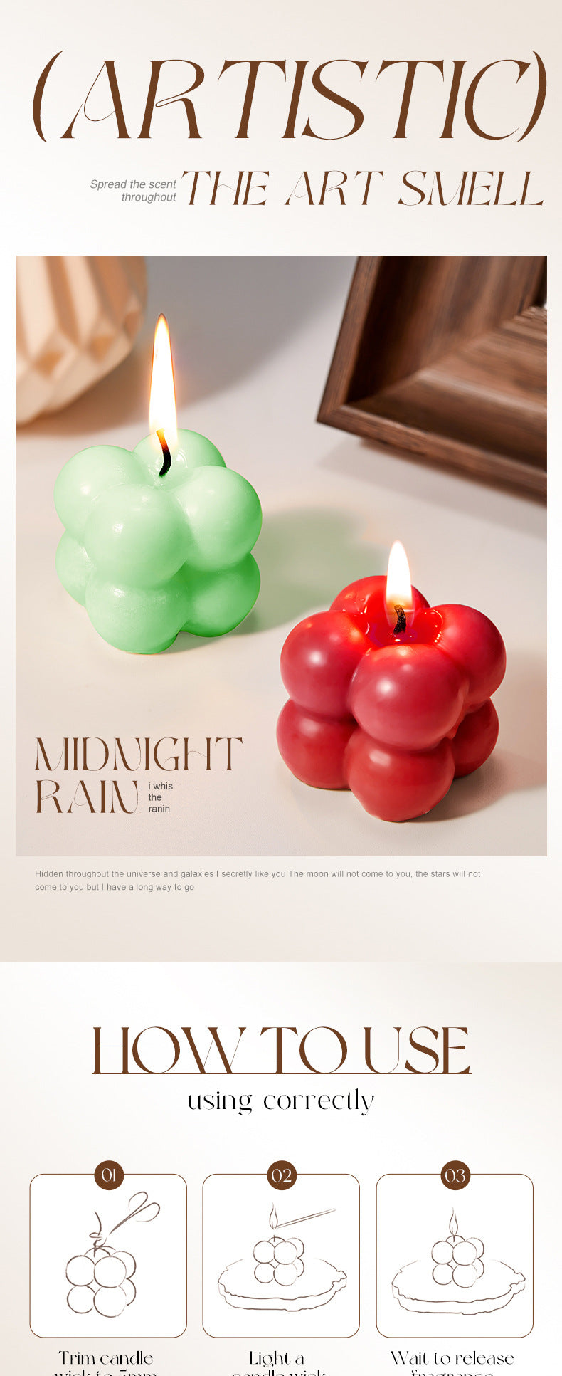 Magic Cube Scented Candle SADOER Celebration Birthday Party Multicolor Birthday Candles Cross-Border Wholesale