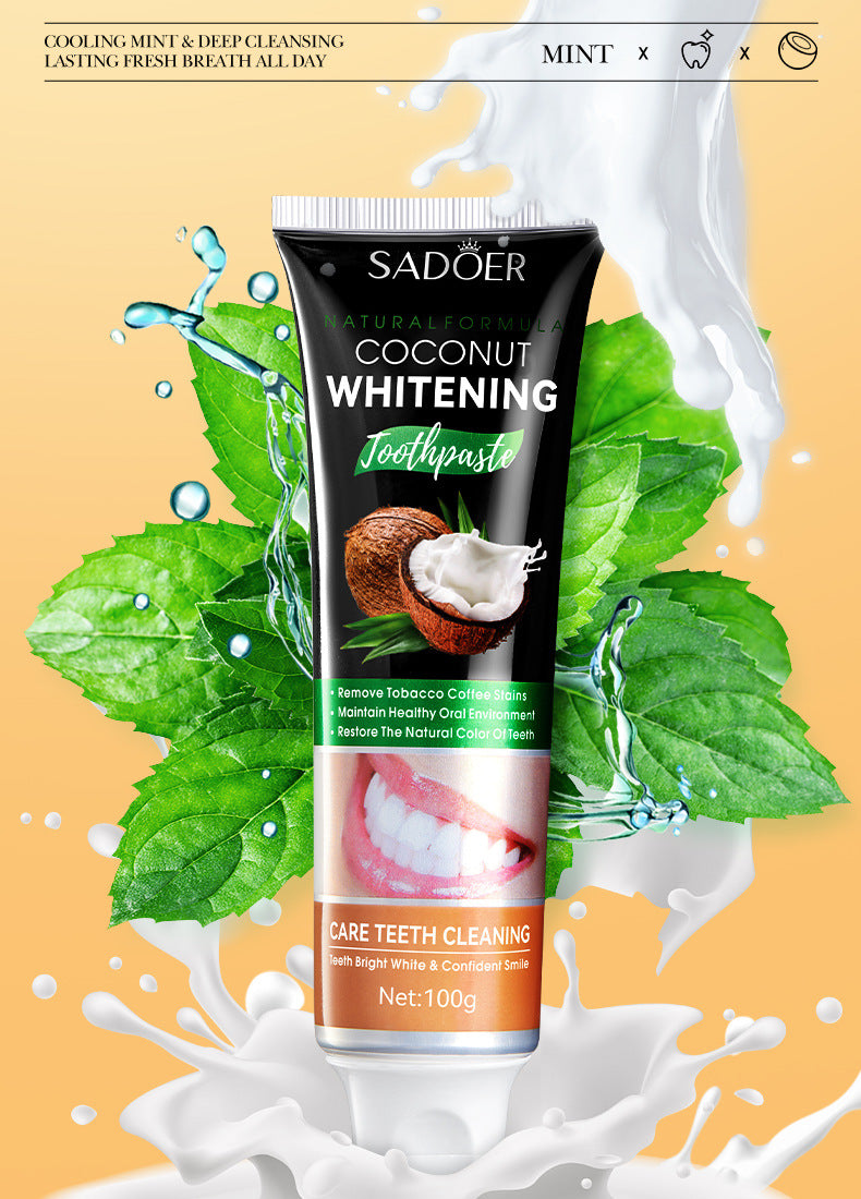 Toothpaste SADOER Vitamin C Coconut Oral Care Gum Protection  Wholesale Live Streaming