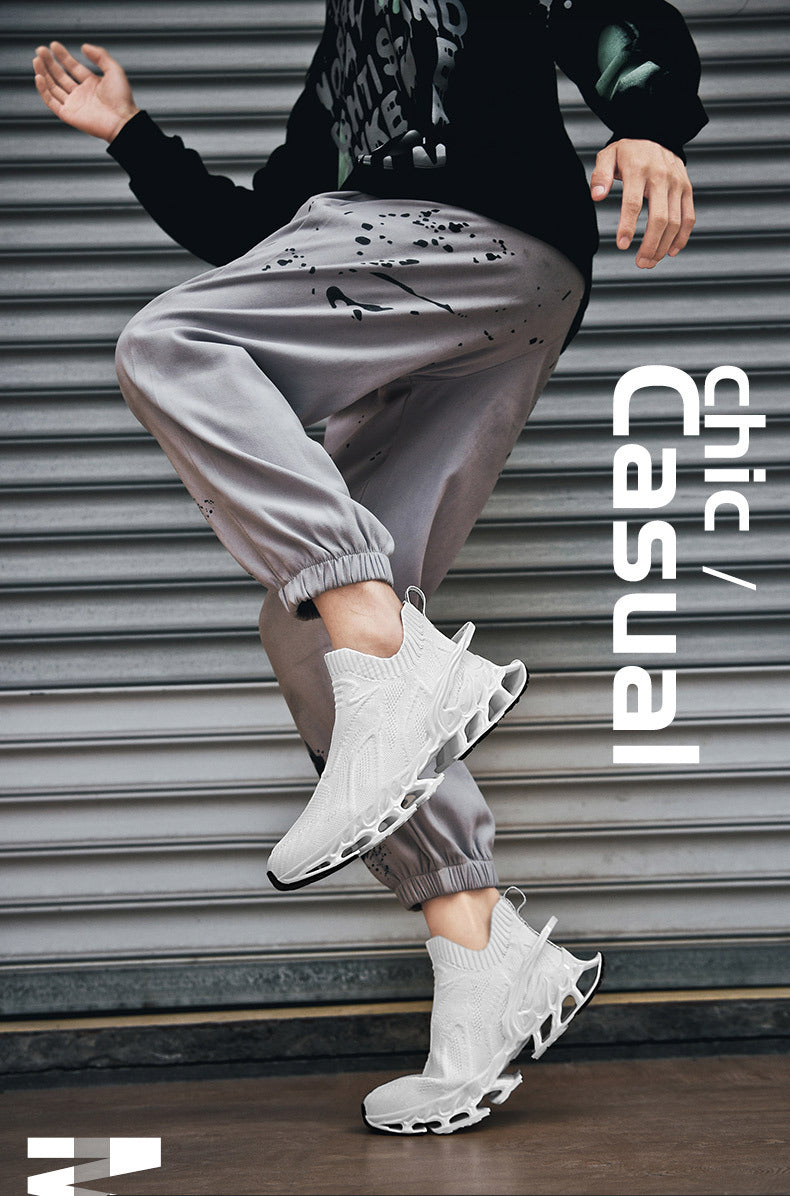 Summer Breathable Mesh Large Size Men's Shoes Trendy Mesh Shoes Men's Blade Running Shoes Sports Height-Increasing Flyknit Socks Trendy Shoes