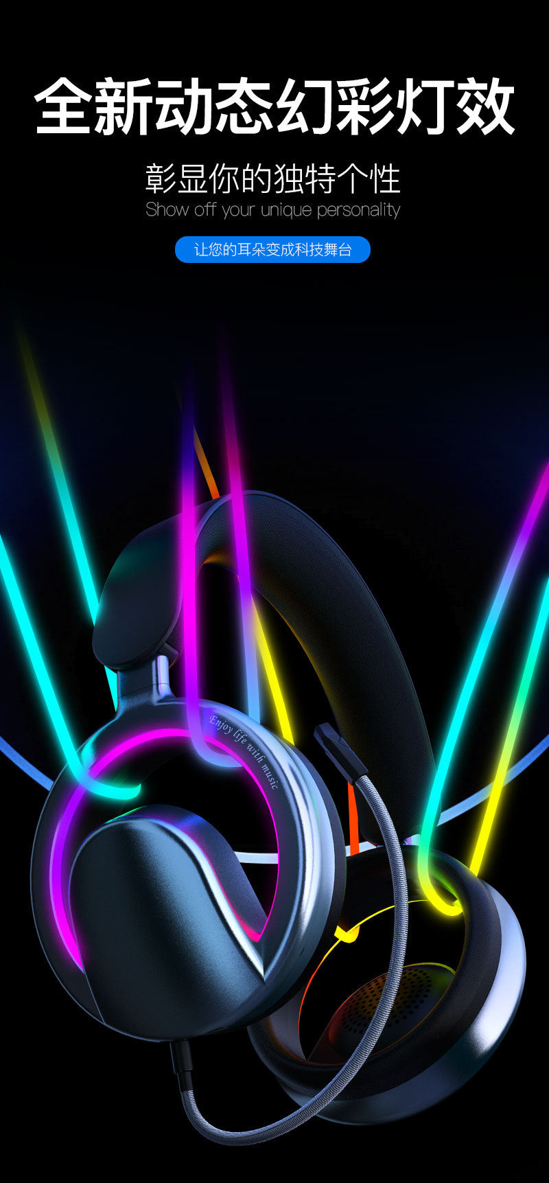 Private Model2025New heavy bass long battery life over-ear headphones ANC Noise-canceling Wireless Bluetooth Earbuds Patent B16