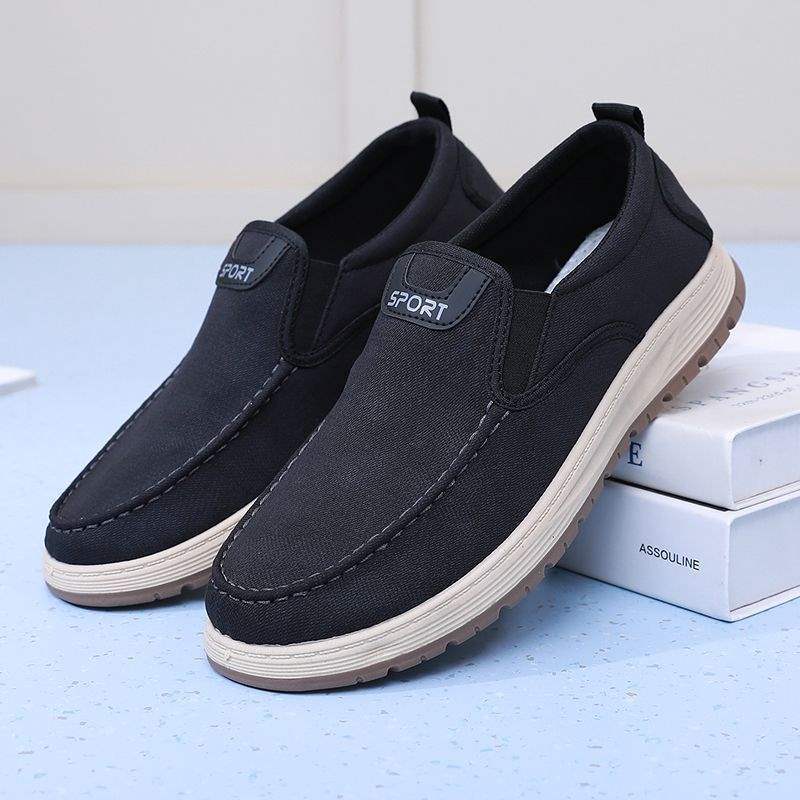 Spring Style Casual Canvas Shoes Versatile Breathable Slip-On Dad Shoes Non-Slip Soft Sole Odor-Resistant Old North Cloth Shoes