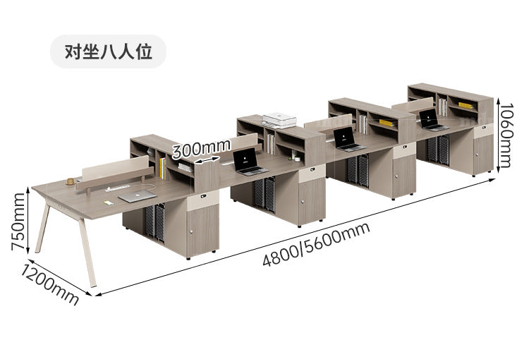 Staff Desk Office Desk and Chair Set Simple Modern Office Partition Computer Desk Employee Desk Six-Person Booth