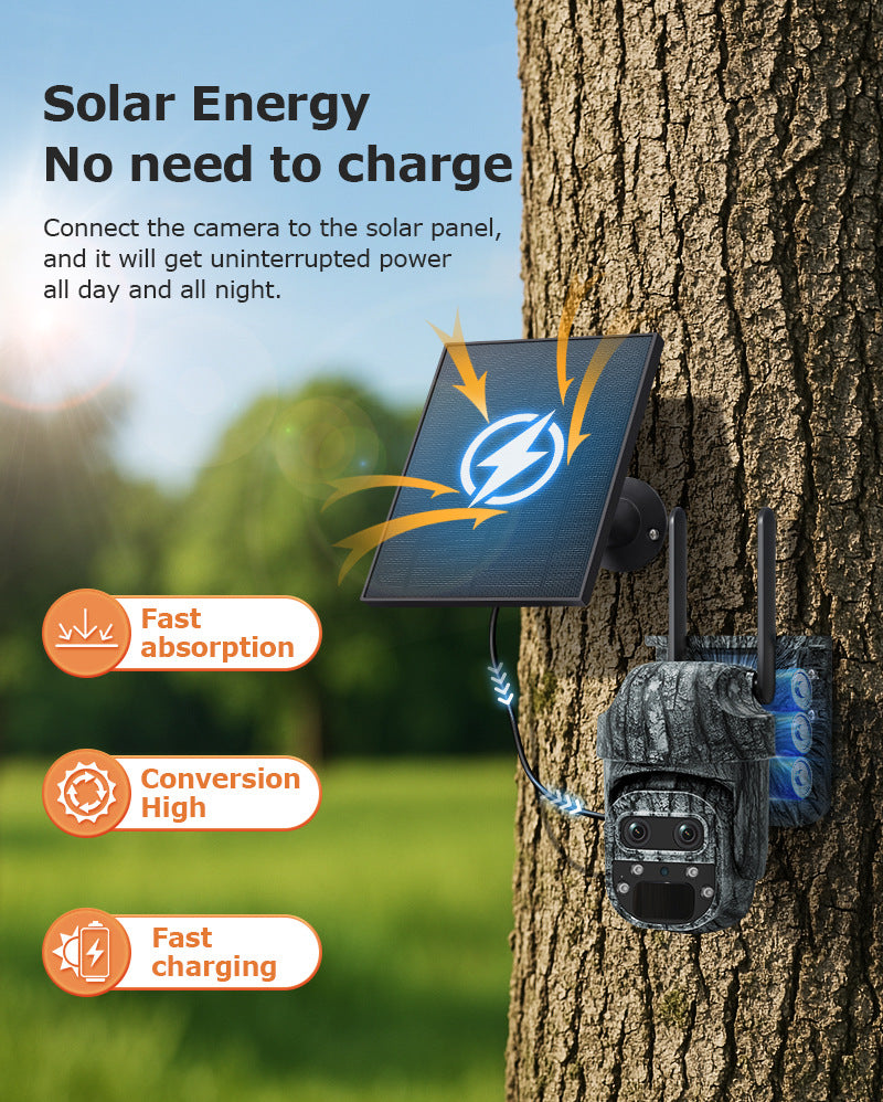 Exclusive Supply600Wan HD Night Vision Camera Low Power Consumption4G Solar Camouflage Camera12Zoom