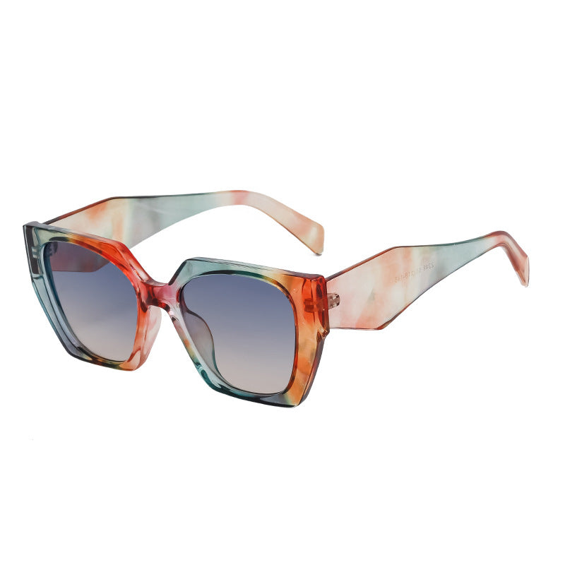 New Fashion Cat Eye Wide Leg Sunglasses for Women with High-end Feel ins Wholesale full frame sunglasses UV protection
