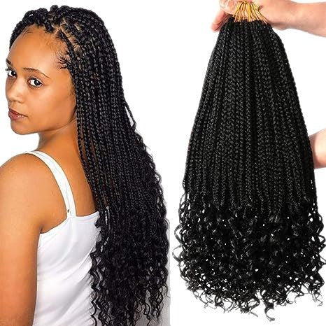 Cross-border European and American Wig Straight Top Loose Tail Three-strand Braid Crochet Hair GoddessBoxBraidshair Fluffy