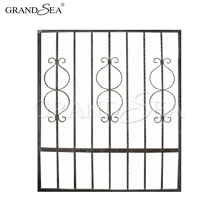 Specialty Fancy Decorative Wrought Iron Window Grill Design for Safety