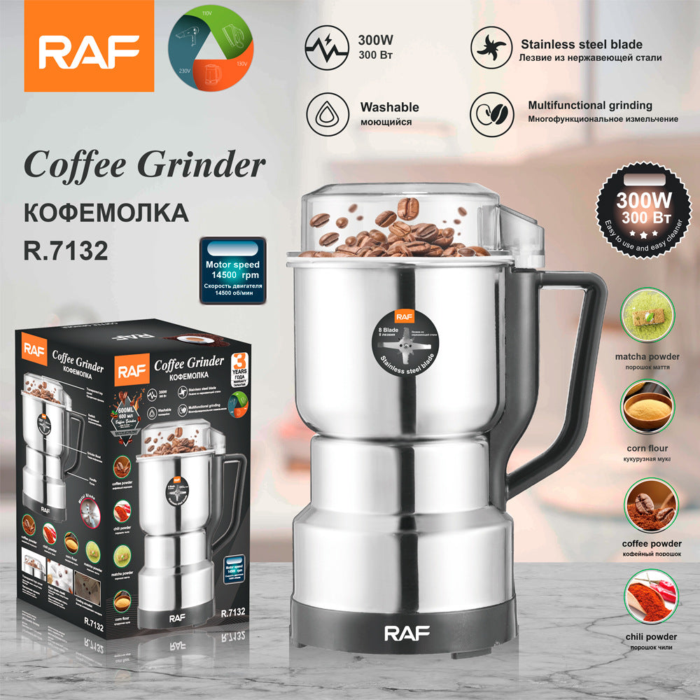 RAF EU Standard Household Lightweight Grinding Cup Portable Coffee Bean Grinder Electric Coffee Grinder Dry Grinder R.7132