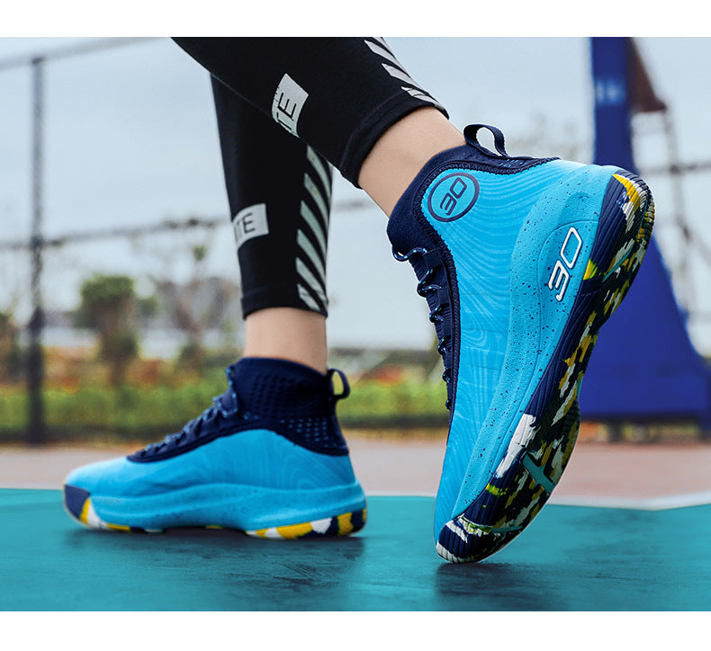 2025New Youth Support Shock Absorption Wear-Resistant Non-Slip Sports Shoes Men's fashion Soft and plaid Basketball Shoes