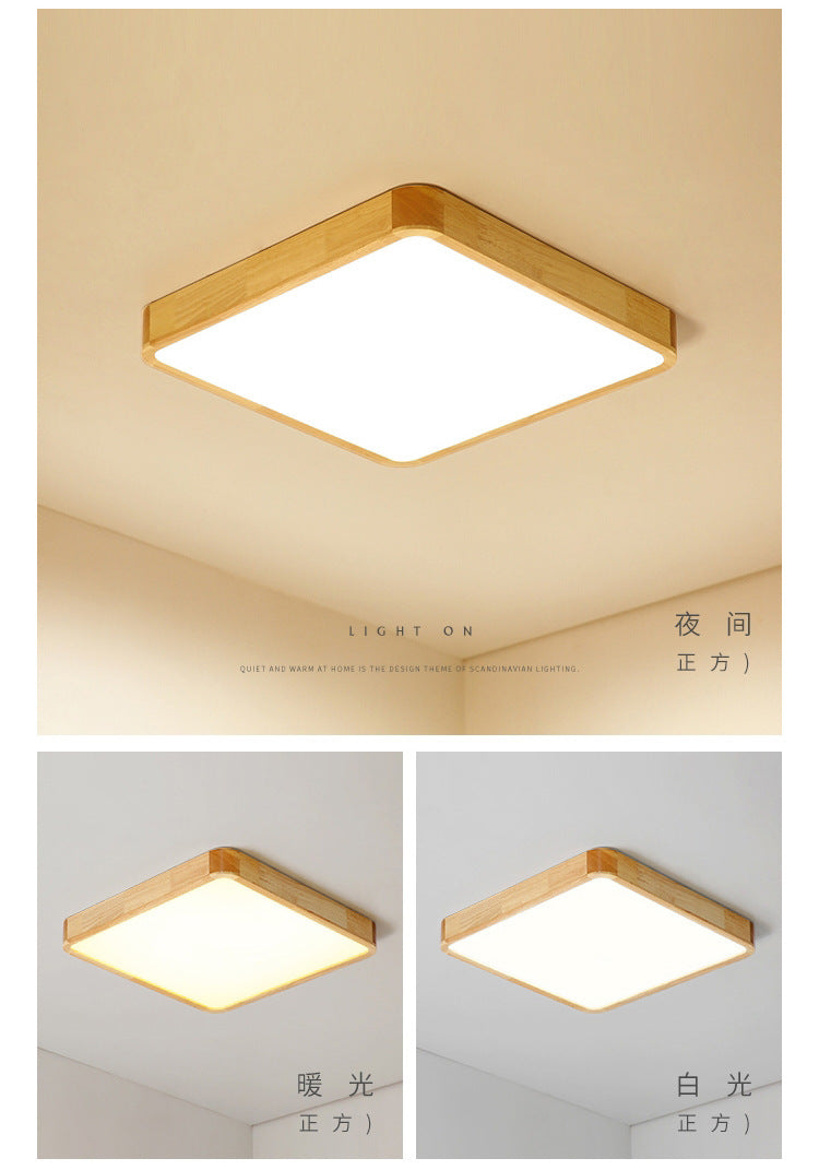 Log led Ceiling Lamp Living Room Balcony Tatami Wabi-Sabi Style Japanese Style Wood Art Corridor Nordic round bedroom