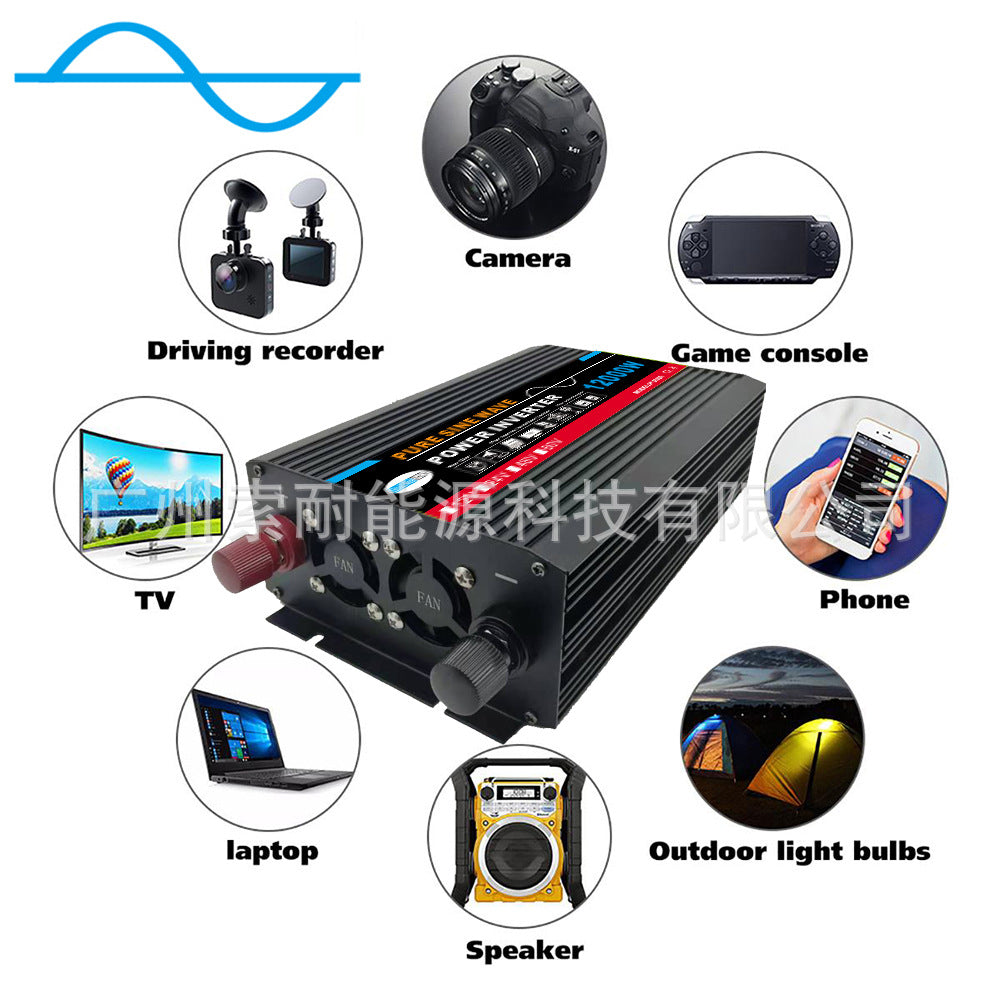 Automotive Pure Sine Wave Inverter1500W Converter Outdoor Power Supply12V24V48V60V Turn110V220V