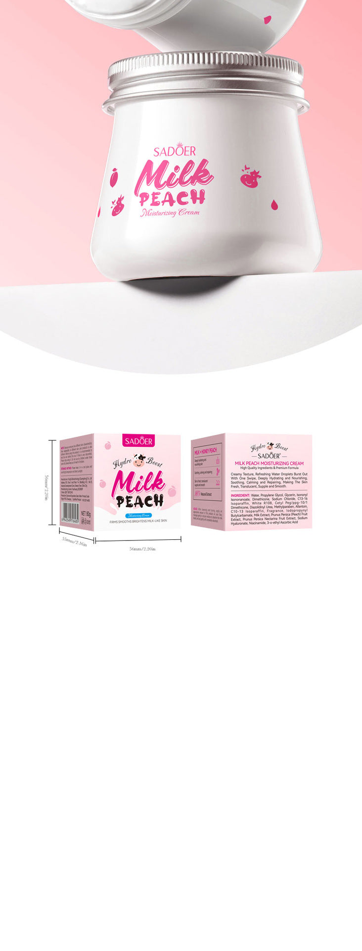 Milk Fruit Cream SADOER Smooth and delicate hydrating skin moisturizing cream cross-border foreign trade wholesale