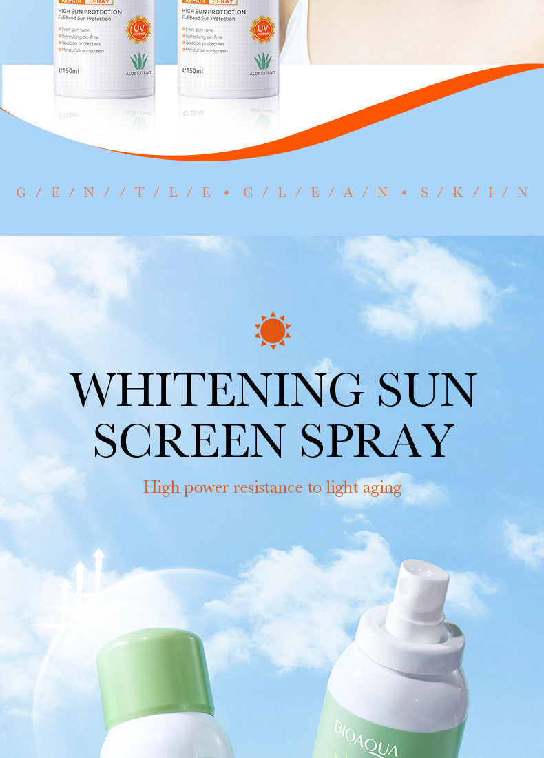 foreign trade BIOAOUA Aloe Vera Sunscreen Sunscreen Isolation Refreshing Three-in-One Sunscreen Spray Wholesale