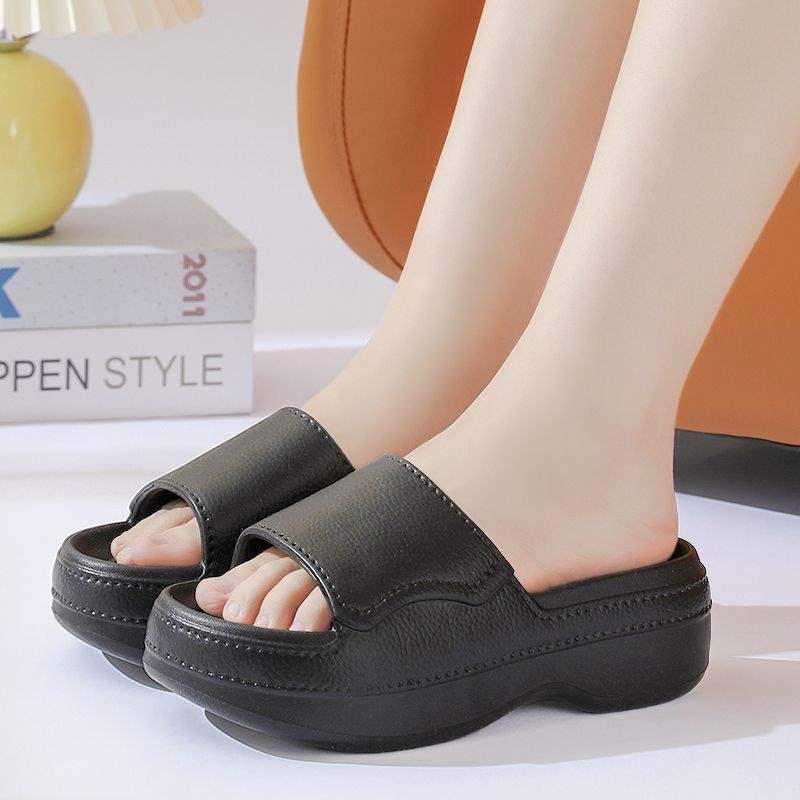 Thick Bottom eva Women's Summer New Indoor Slippers ins Cute Bowknot Sandals Non-Slip Height Increasing Outdoor Fashion