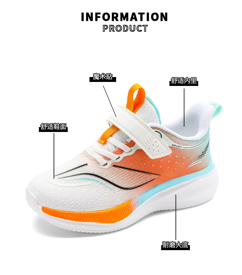 Children's Ultra-light Shock-absorbing Anti-slip Running Shoes Spring and Summer Medium and Large Children's Mesh Breathable Sports Shoes Children's Shoes Breathable Shock-absorbing