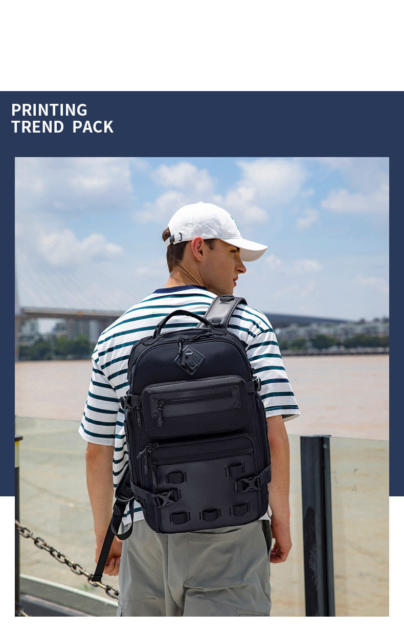 ozuko Men's Tactical Backpack Waterproof and Wear-Resistant Computer Backpack Outdoor Mountaineering Large Capacity Commuting Travel Bag