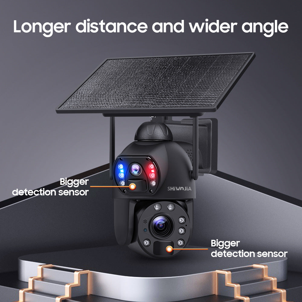 Factory Private Model600Wan HD Solar Camera Full Metal Farm20Night Vision Dual Lens Camera