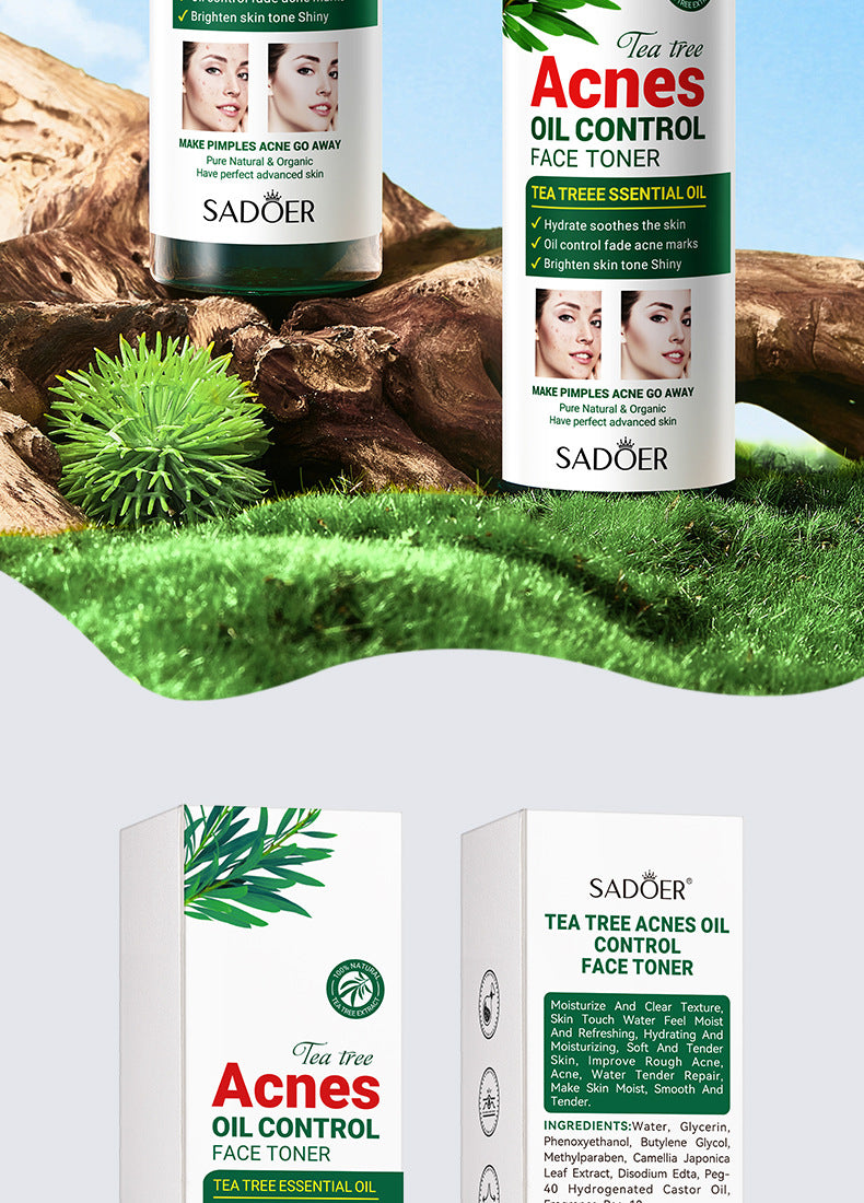 Full English Tea Tree Skincare Set SADOER Cleansing, moisturizing, hydrating five-piece set for  foreign trade wholesale