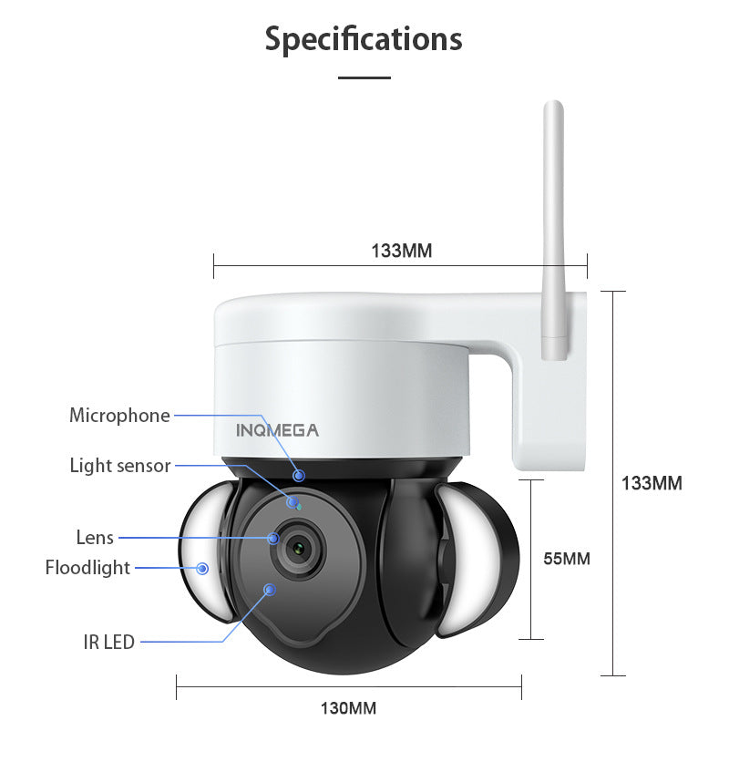 Factory Private Model 500High Definition Surveillance TUYA Wireless Garden Ball Camera WiFi Tuya Smart Surveillance Camera