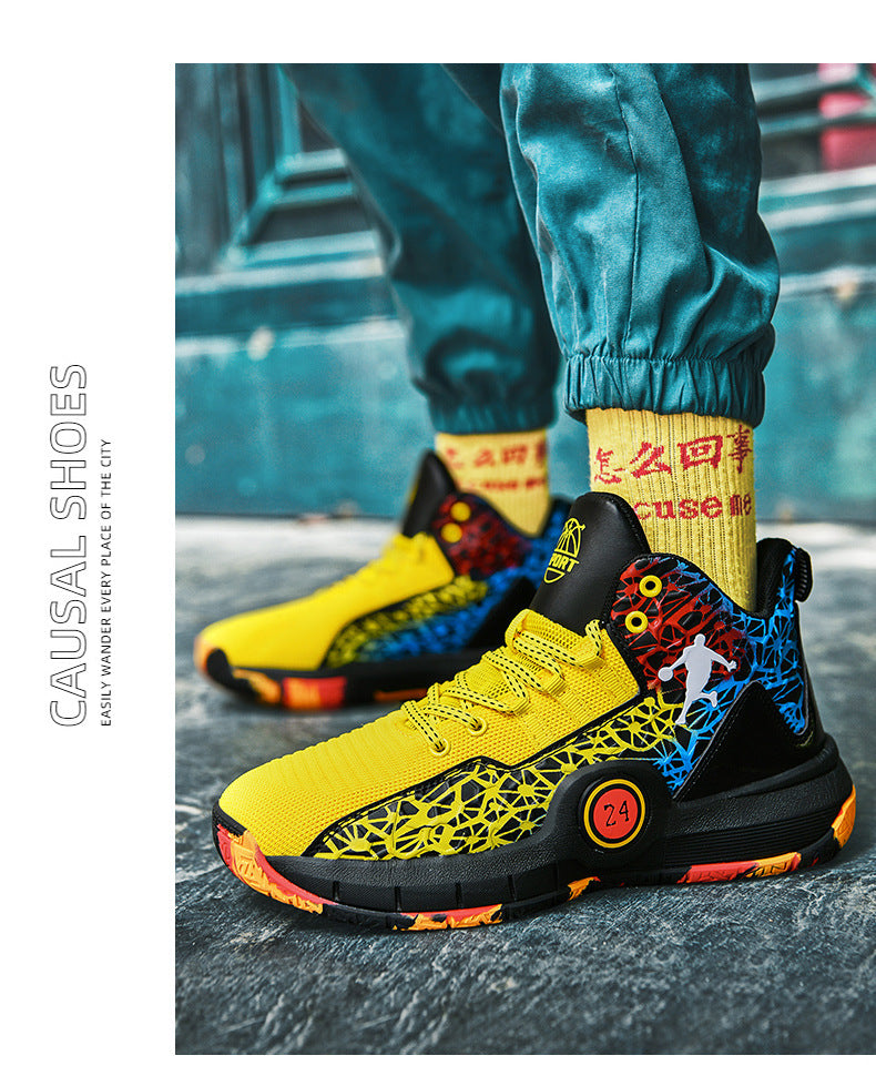 Youth Professional Basketball Shoes Men's Flyknit Mesh Sports Shoes Women's Student Trendy Practical Sneakers Wholesale