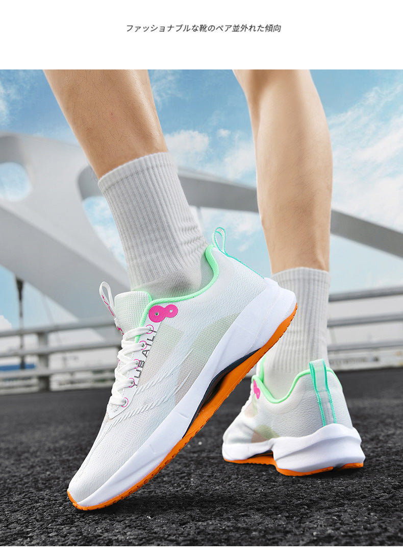 Summer Men's Fashion Breathable Sneakers Student Outdoor Trendy Lace-up Thick-soled Low-top Casual Running Shoes