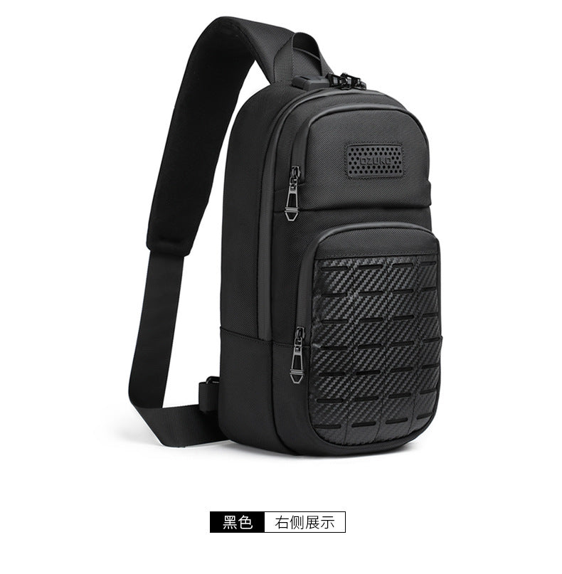 OZUKO Men's Tactical Chest Bag Waterproof Oxford Cloth Crossbody Chest Bag Trendy Outdoor Sports Shoulder Bag