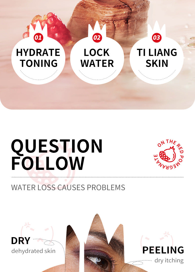 Red Pomegranate Skincare Set SADOER Hydrating Moisturizing Cleansing Nourishing  Wholesale