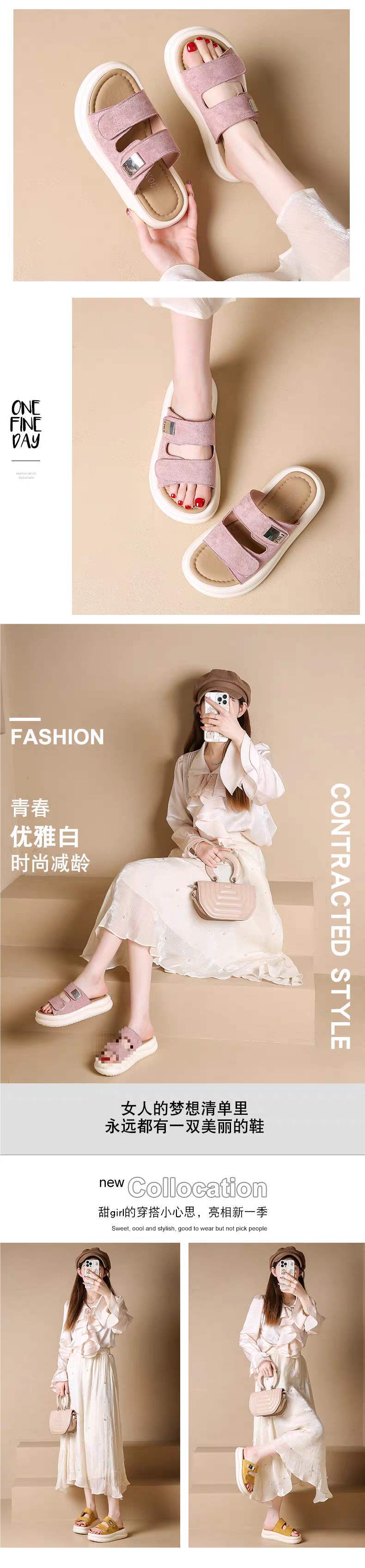 Women's Casual Flat Slippers2025Summer New Soft Sole Comfortable Mom Shoes Maternity Sandals