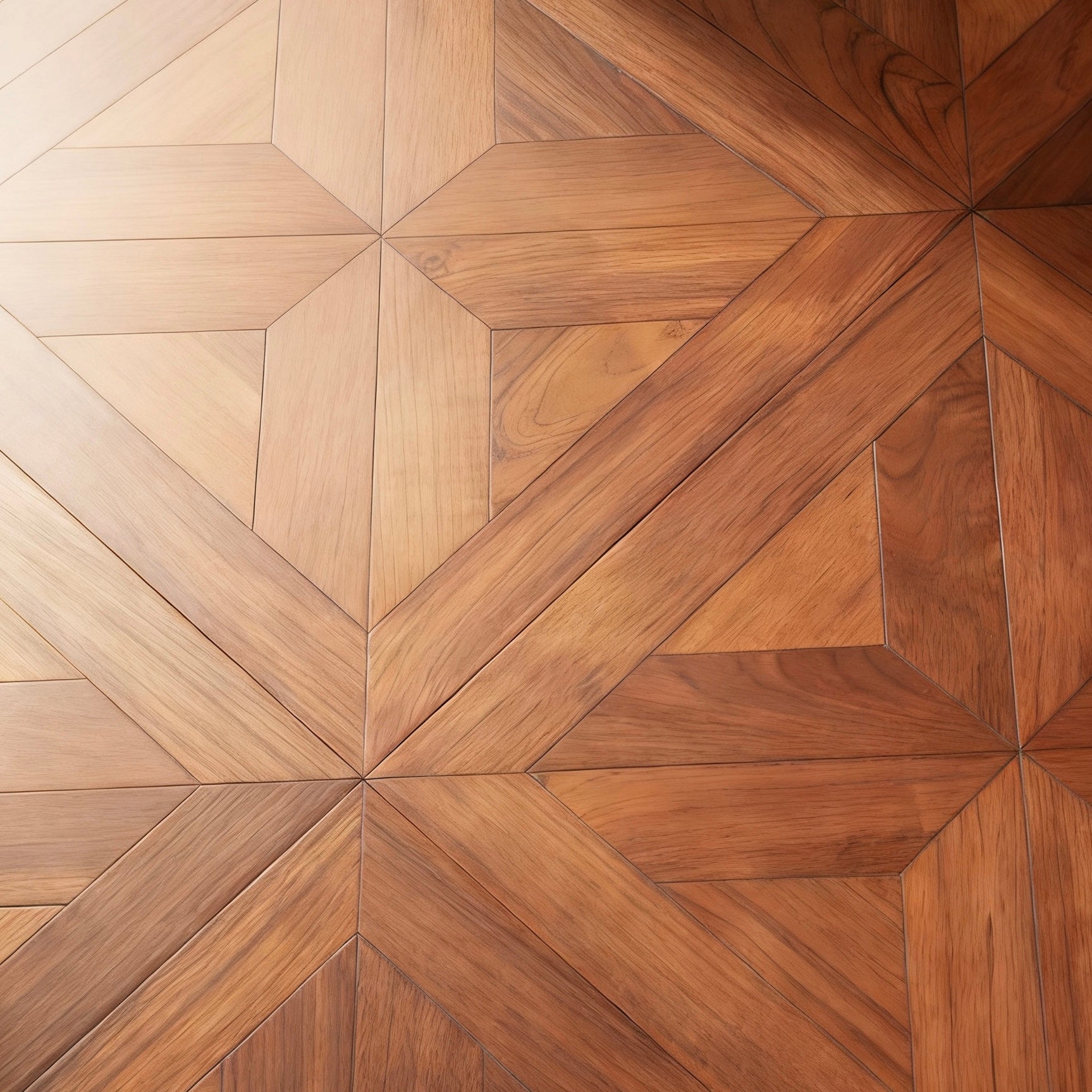 Teak Parquet Engineered Wood Flooring for Living Room Bathroom High-End Luxury Design Intricate Pattern Premium Hardwood