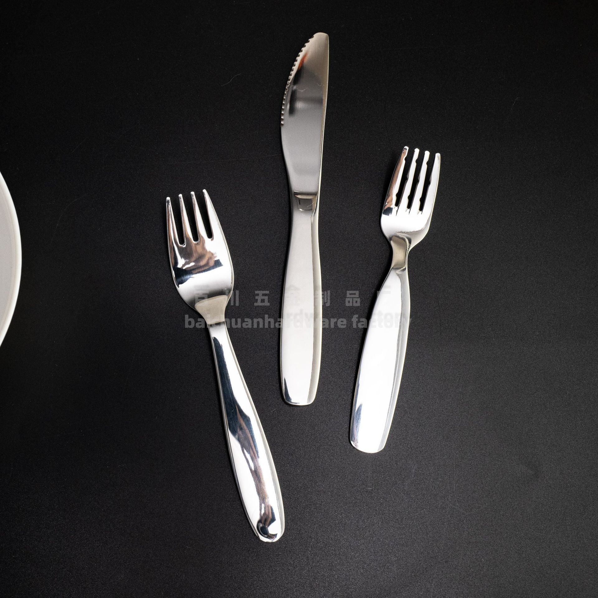 304Stainless Steel Knife Fork Spoon Children's Rice Spoon Household Baby Baby Food Spoon Fruit Fork Portable Tableware Set